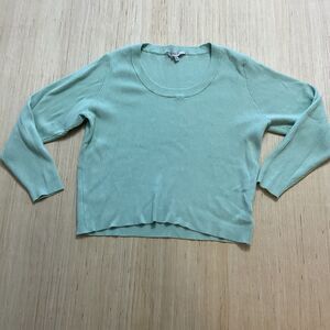 OPHELIA ROE WOMEN'S Mint Green Ribbed  Cropped Sweater  2X Long Sleeve